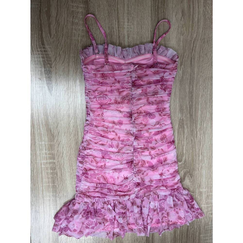 NEW KATIE J NYC kids tween bobbi mesh ruffle dress in pink floral - Picture 2 of 4